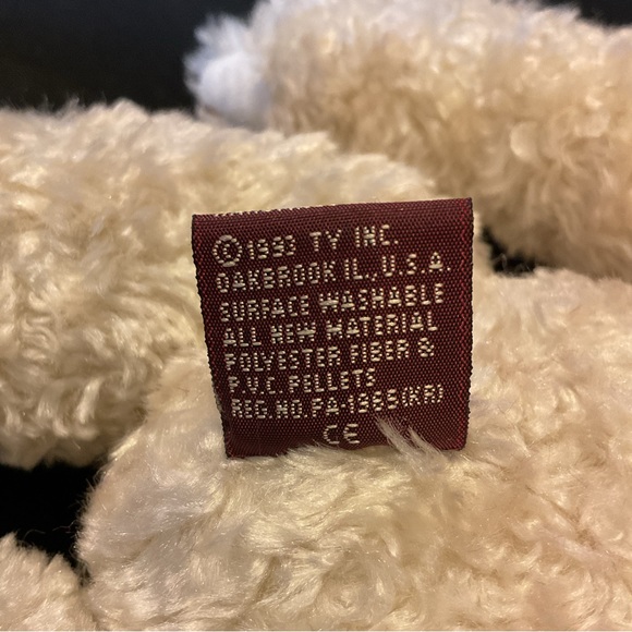 Ty Gem cream stuffed teddy bear in beautiful velvet hooded coat - Picture 11 of 12